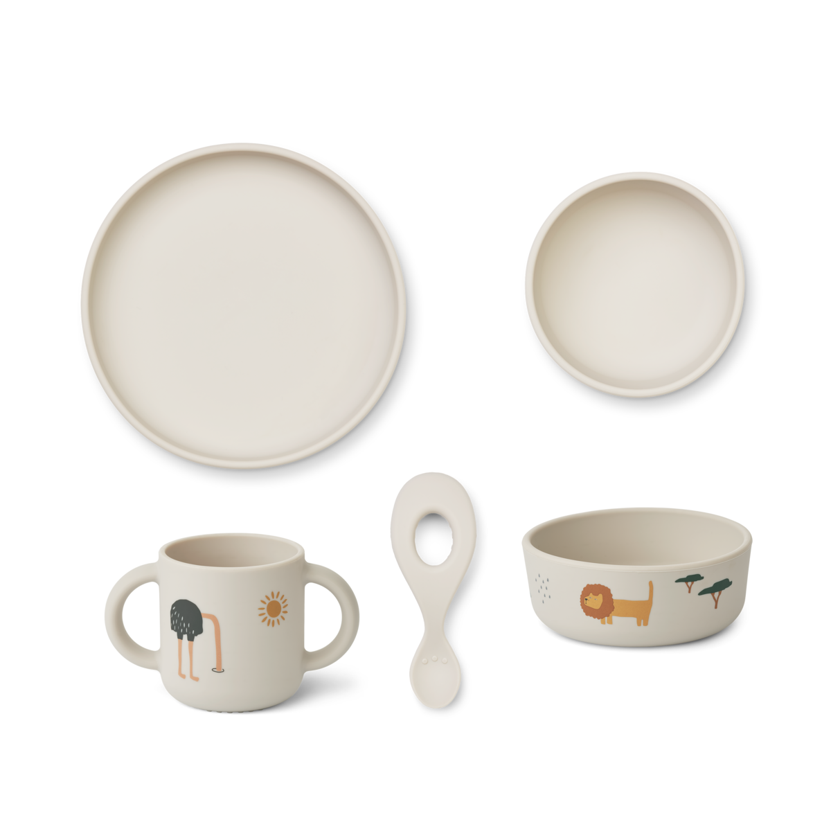 COFFRET REPAS EN SILICONE VIVI SAFARI SANDY MIX (Liewood)