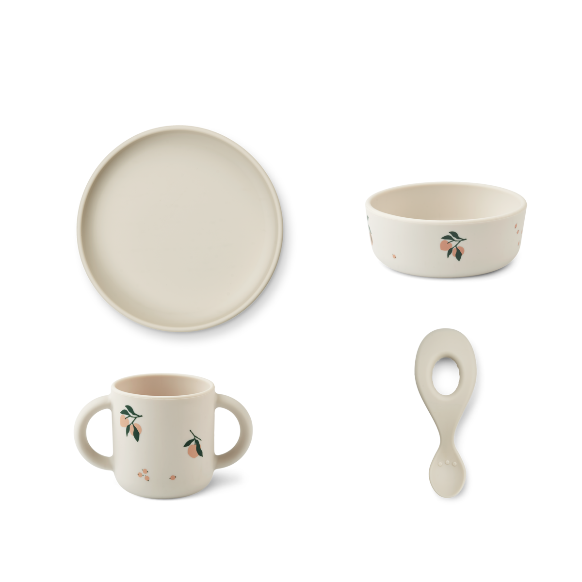 COFFRET REPAS EN SILICONE VIVI PEACH / SEA SHELL MIX (Liewood)