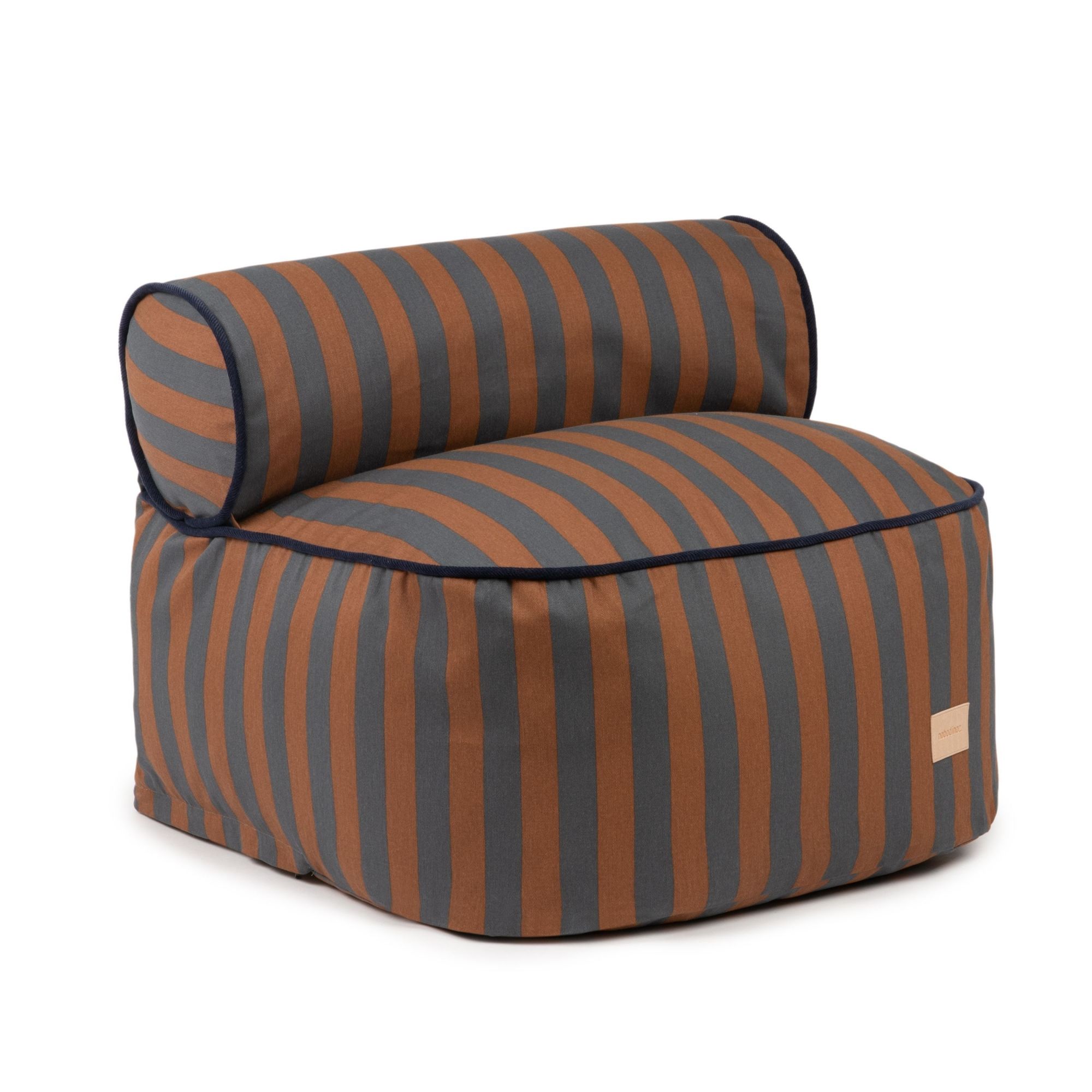 Pouf Majestic Blue brown stripes (Nobodinoz)