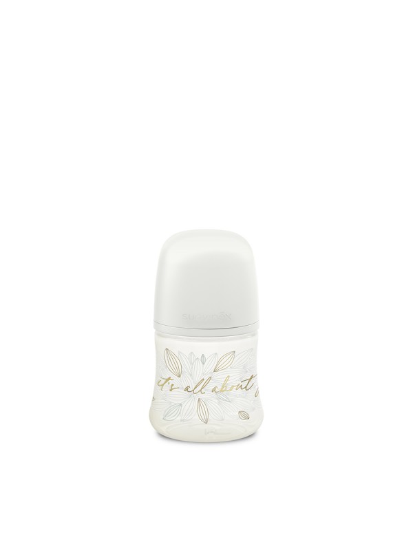 Biberon débit lent 150ml gris feuilles (Suavinex)