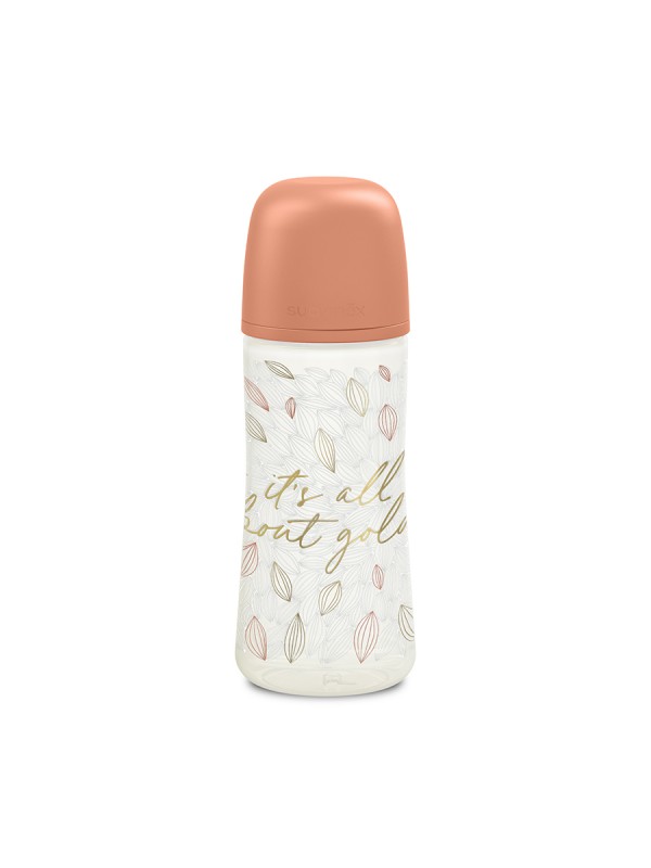 Biberon débit rapide 360ml orange feuilles (Suavinex)