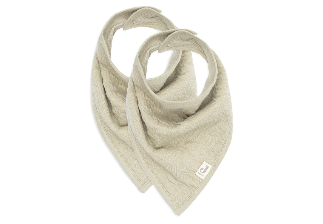 Bavoir Bandana Soft Waves - Olive Green - 2 Unités (Jollein)