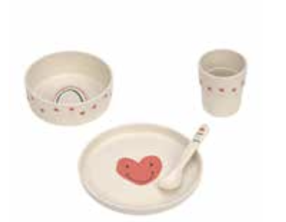 Coffret Repas Enfant - Happy Rascals Coeur (Lassig)