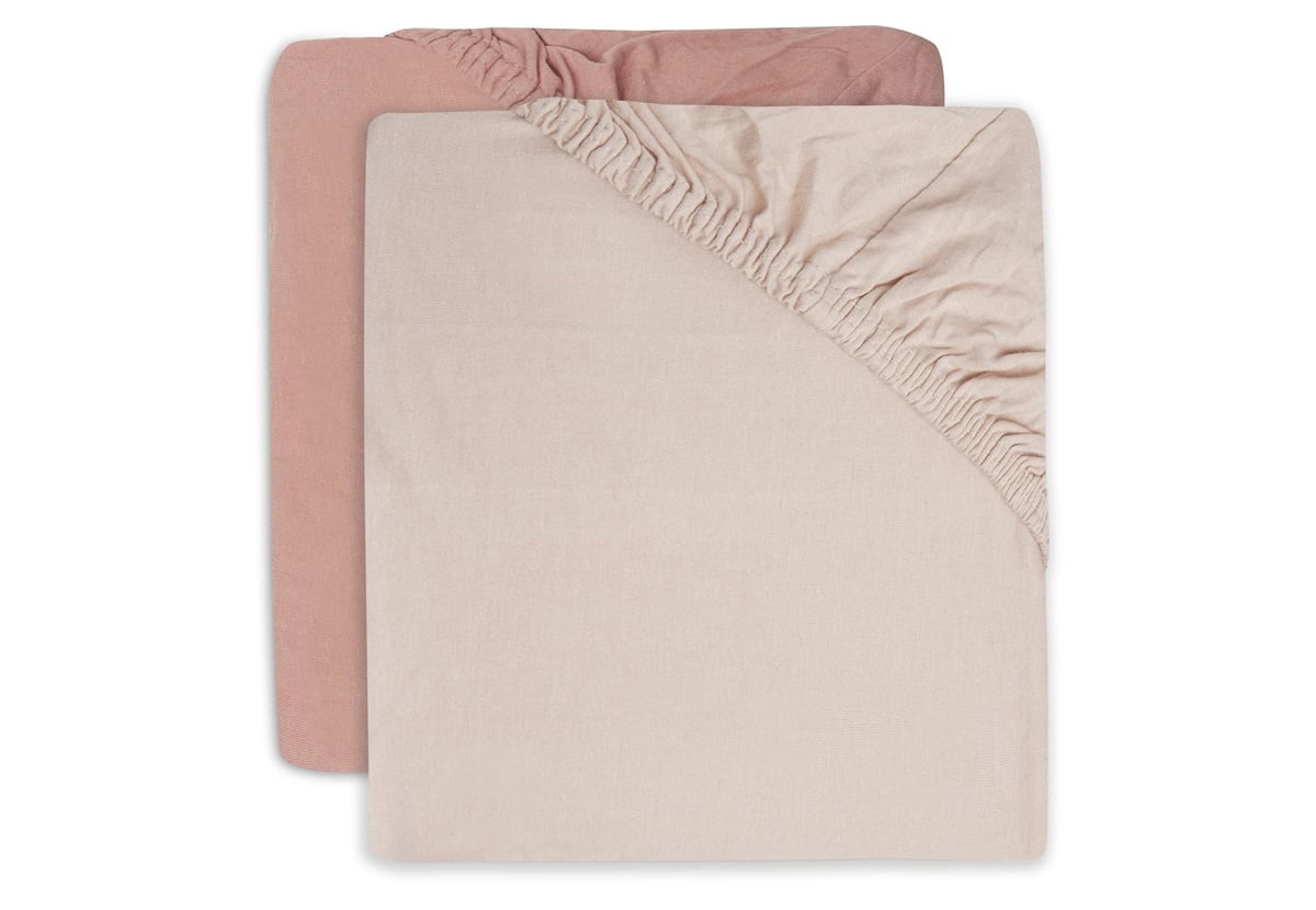 Drap-housse Jersey 60x120cm Pale Pink/Rosewood (2pack) (Jollein)