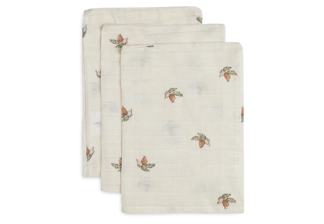 Gant de toilette Gaze de Coton 15x20cm - Rosehip - 3 Unités (Jollein)