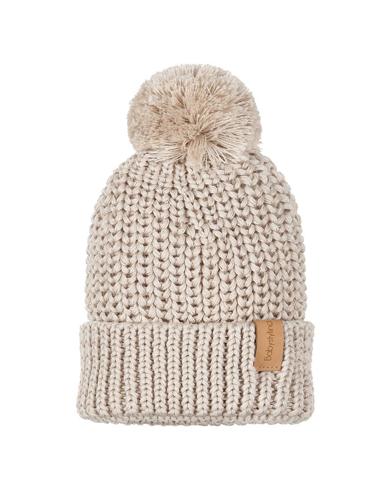 Bonnet pompon (Sand) (Babystyling)
