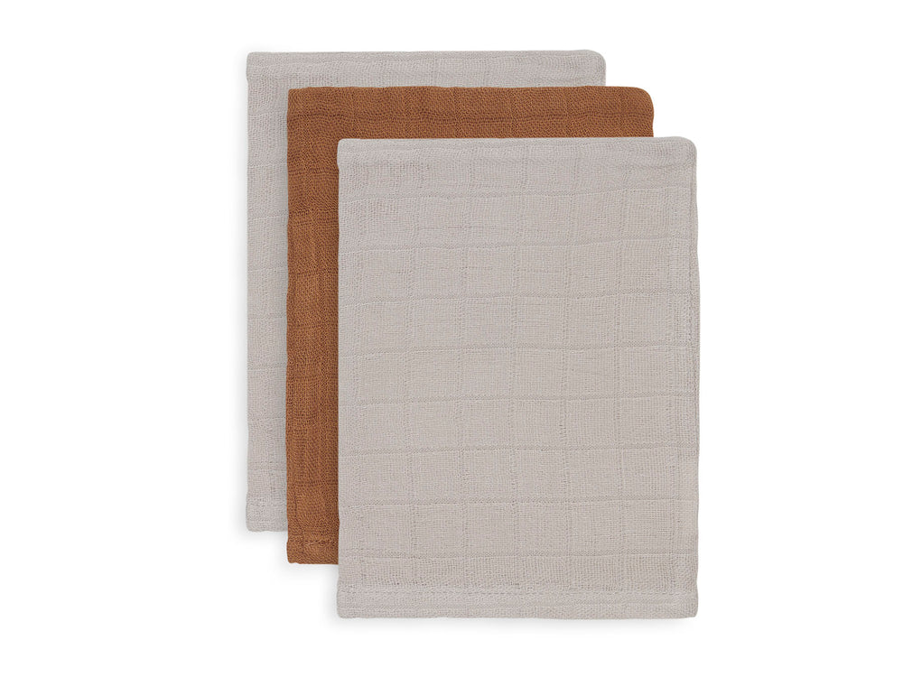 Gant de Toilette Bambou Coton Caramel - 3 Unités (Jollein)