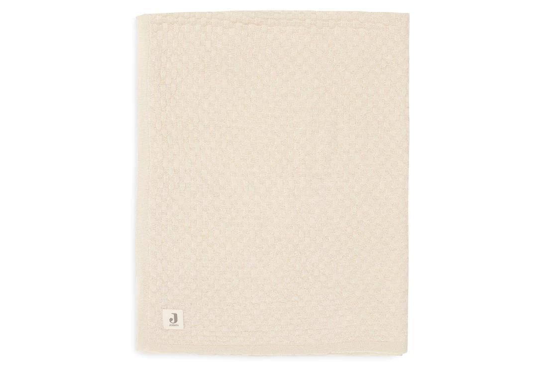 Couverture Berceau 75x100cm Weave Knit Merino wool - Oatmeal (Jollein)
