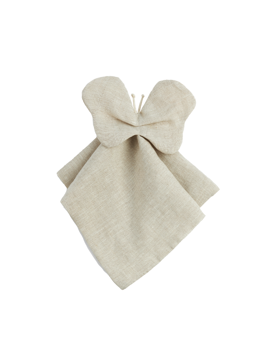 LIN FRANÇAIS DOUDOU PAPILLON GREIGE (Nobodinoz)