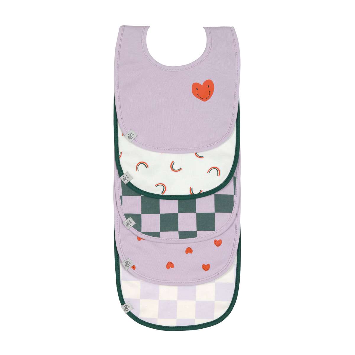 Bavoirs imperméables (Lot de 5), Happy Rascals Cœur (Lassig)