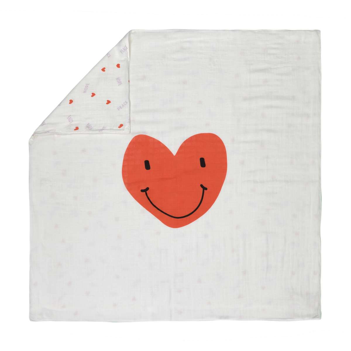 Couverture de bébé divinement douce - Happy Rascals, Cœur (Lassig)