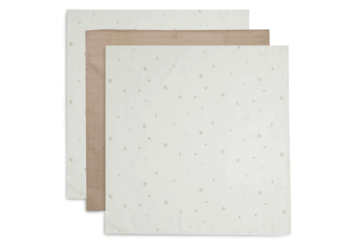 Lange gaze de Coton Small 70x70cm Stargaze Biscuit (3pack) (Jollein)