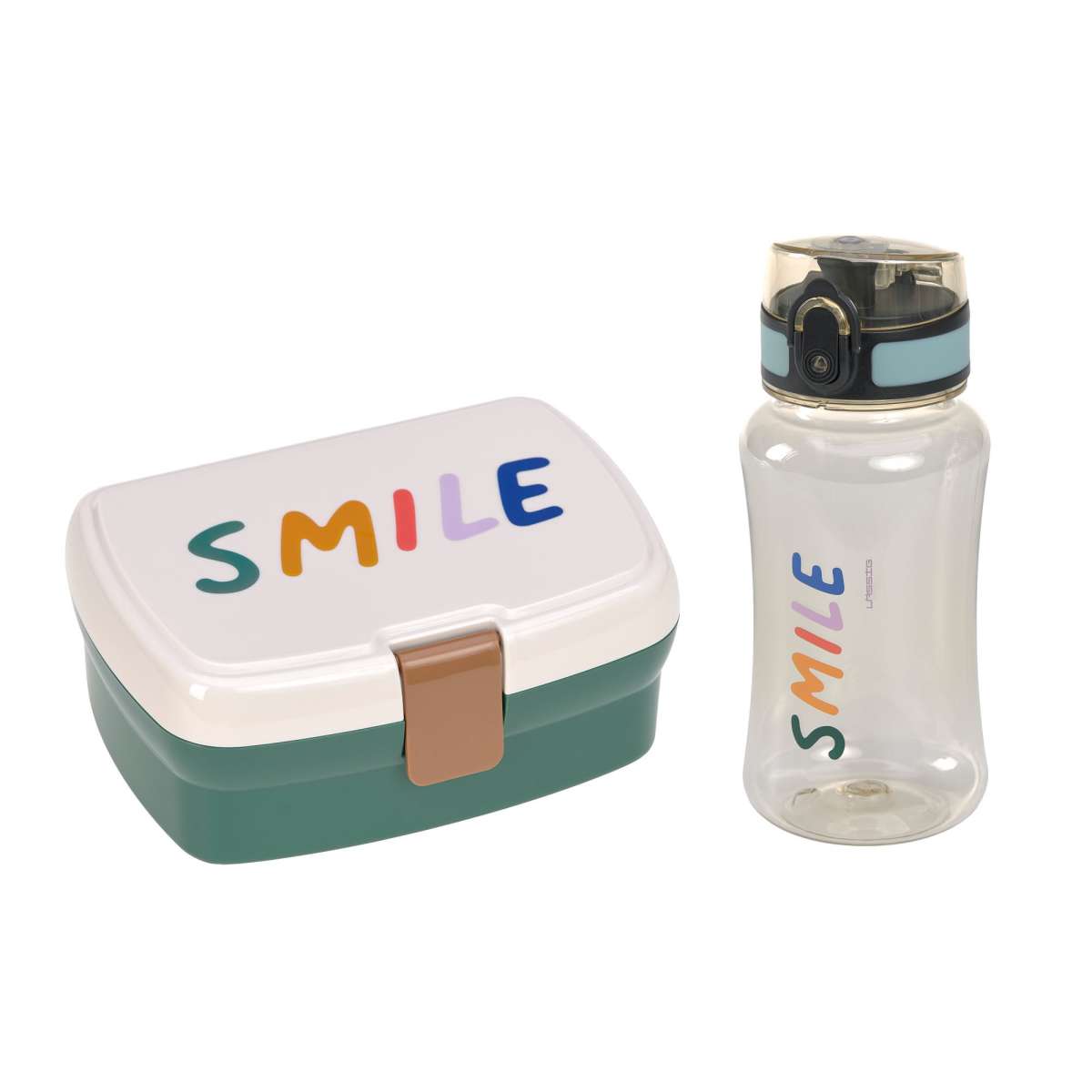 Set Boîte à Goûter et Gourde enfants - Little Gang, Smile laiteux (Lassig)