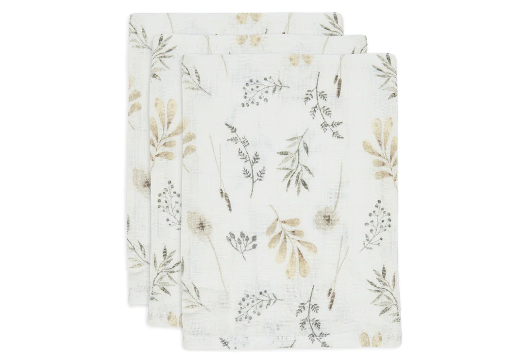 Gant de Toilette Gaze de Coton Wild Flowers - 3 Unités (Jollein)