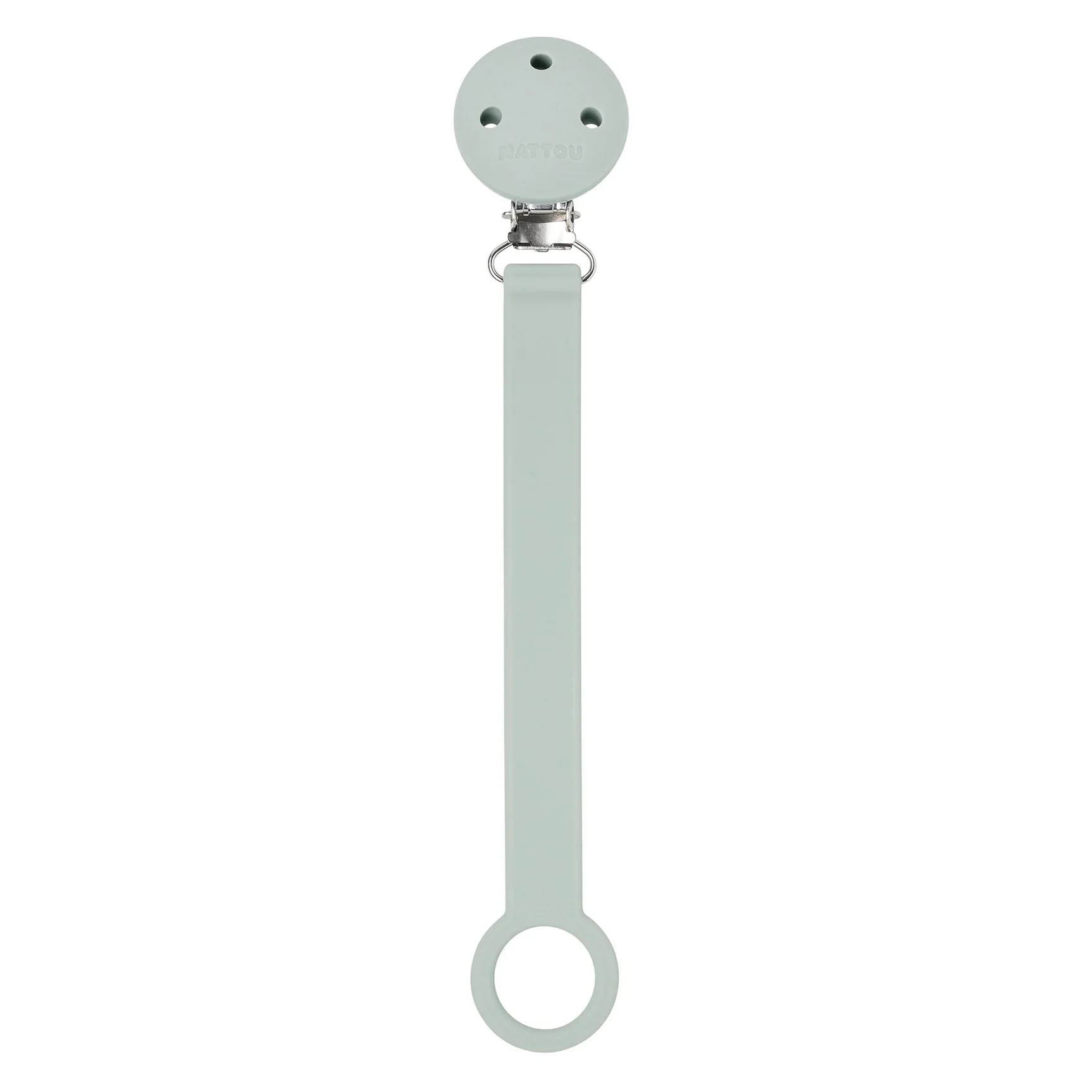 Attache-Sucette avec Fixation Universel Silicone  Vert Sauge Clair (Nattou)