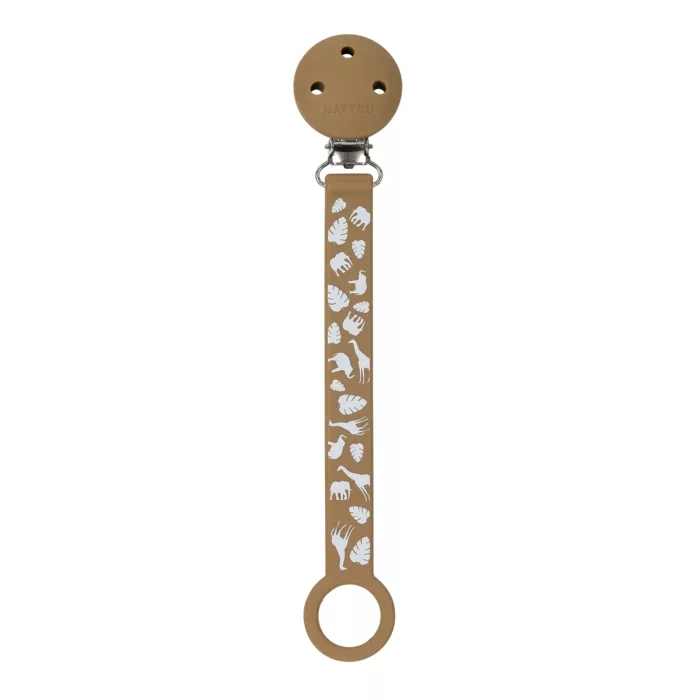 Attache-Sucette avec Fixation Universel Silicone Motif Moka (Nattou)