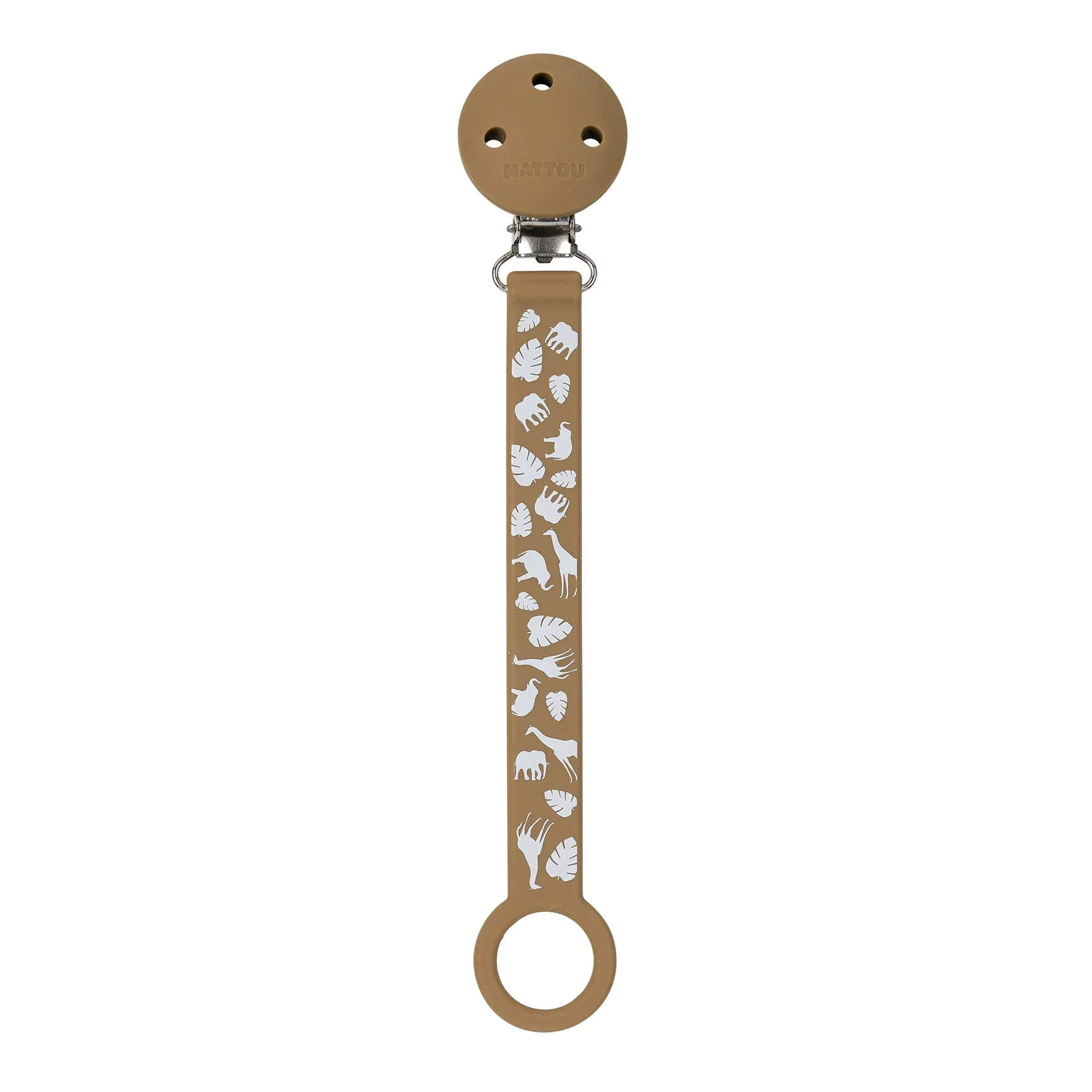 Attache-Sucette avec Fixation Universel Silicone Motif Moka (Nattou)