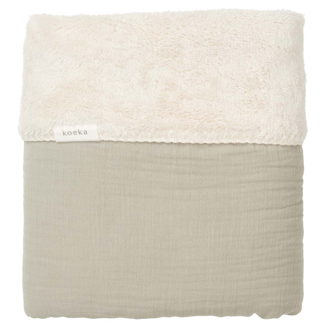 Couverture pour lit bébé teddy Faro sage (Koeka)