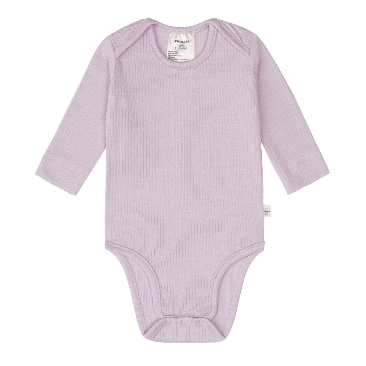 Body bébé manches longues - côtelé, lavande Tencel (Lassig)