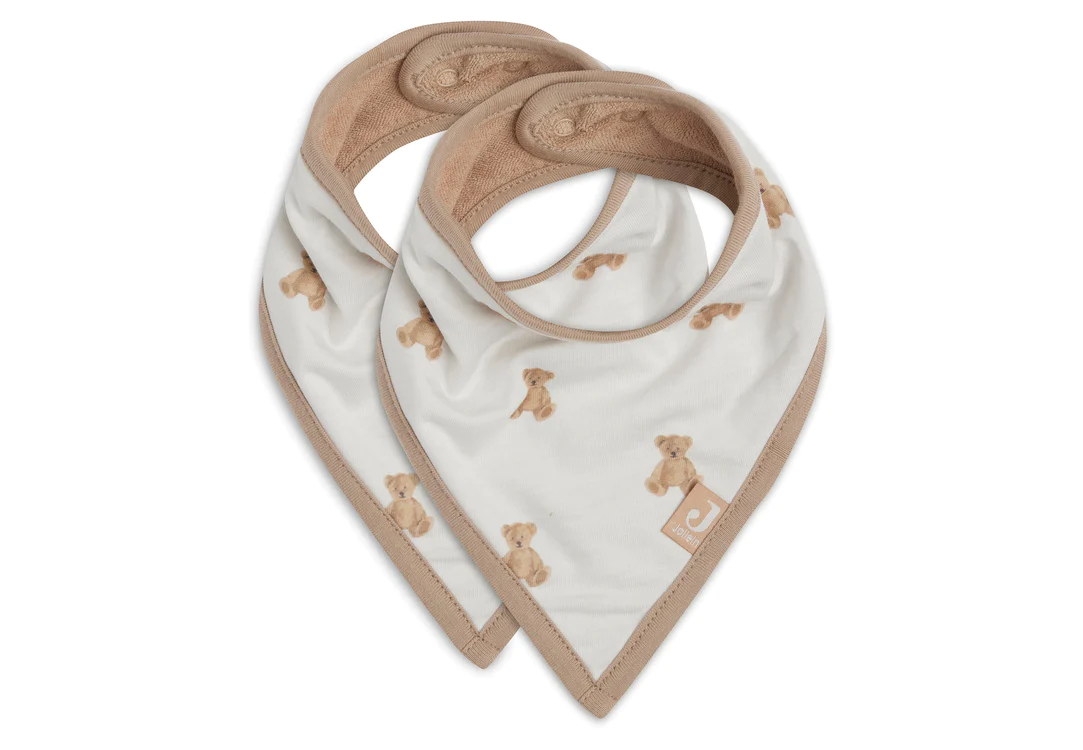Bavoir Bandana Teddy Bear - GOTS- 2 pièces (Jollein)