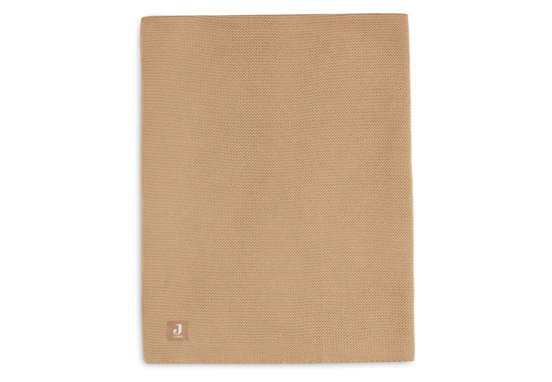 Couverture Berceau 75x100cm Basic Knit - Biscuit (Jollein)