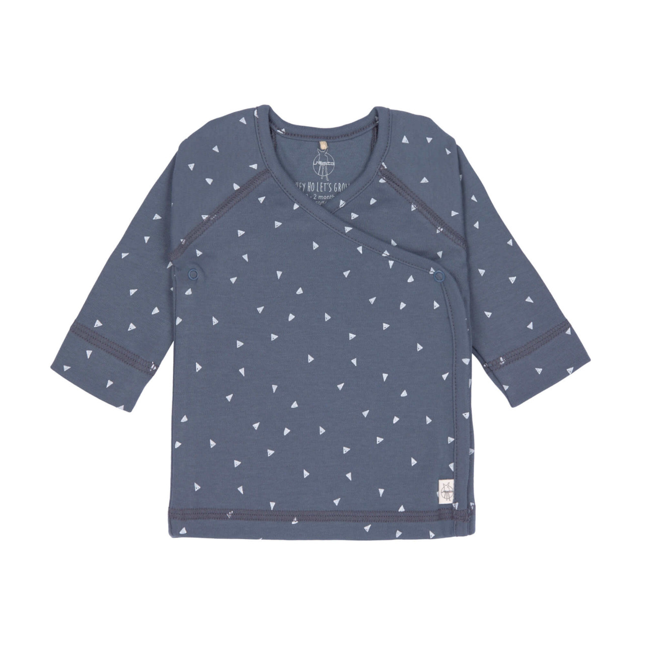 T-Shirt Kimono Bébé - Coton Bio, Triangle Bleu (Lassig)