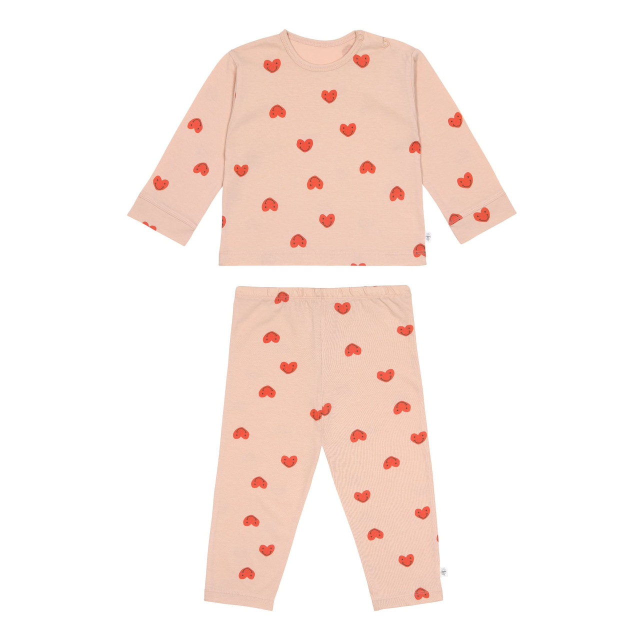 Pyjama à manches longues enfants - bio coton, Coeur rose (Lassig)