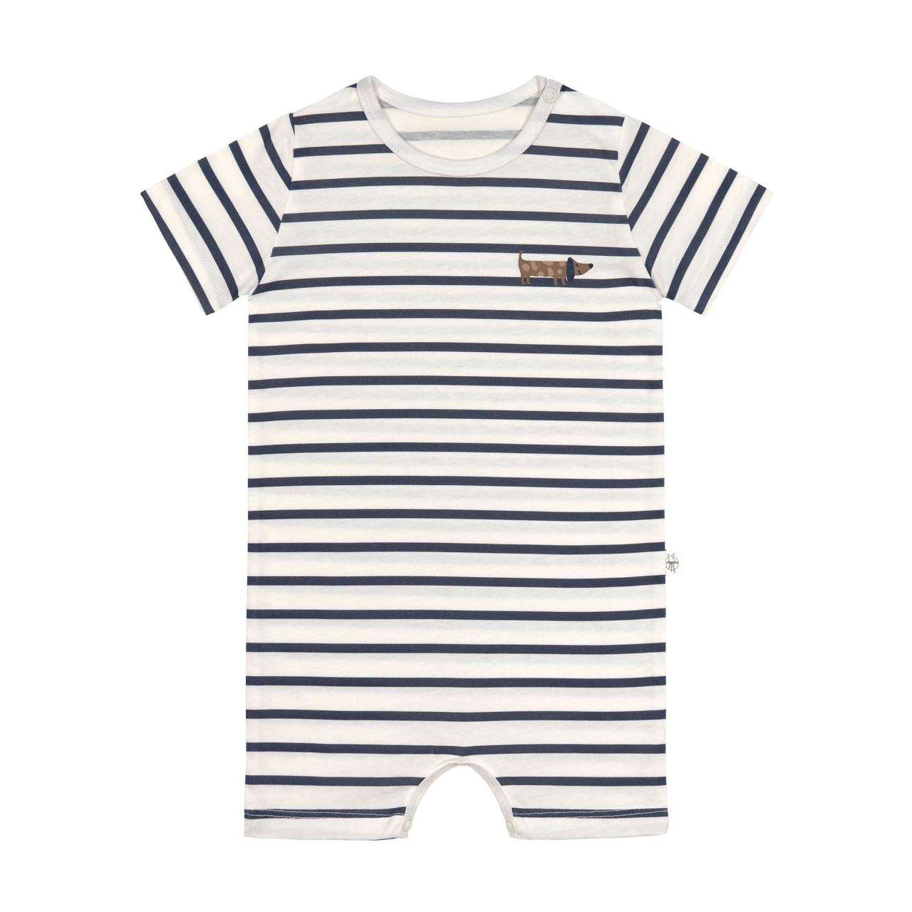 Combinaison courte pour enfant - coton bio, Chien bleu (Lassig)