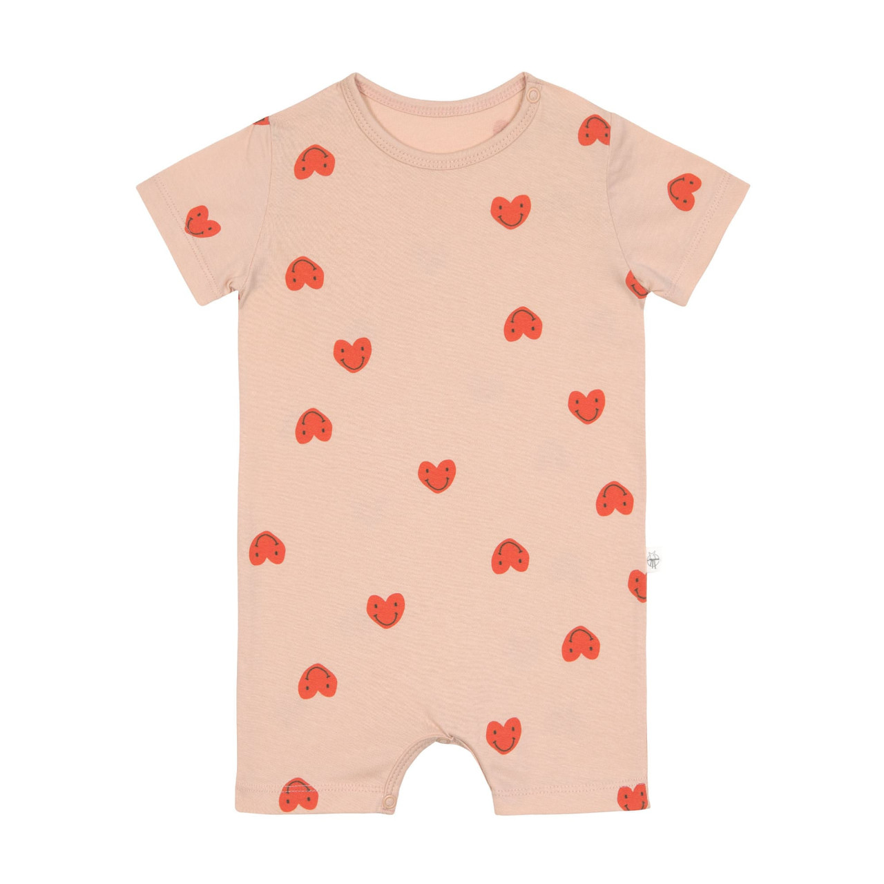 Combinaison courte pour enfant - coton bio, Coeur rose (Lassig)