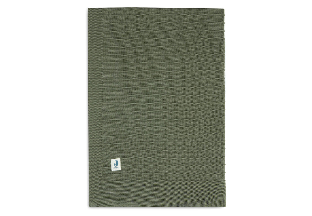 Couverture Berceau 75x100cm Pure Knit - Leaf Green- GOTS (Jollein)