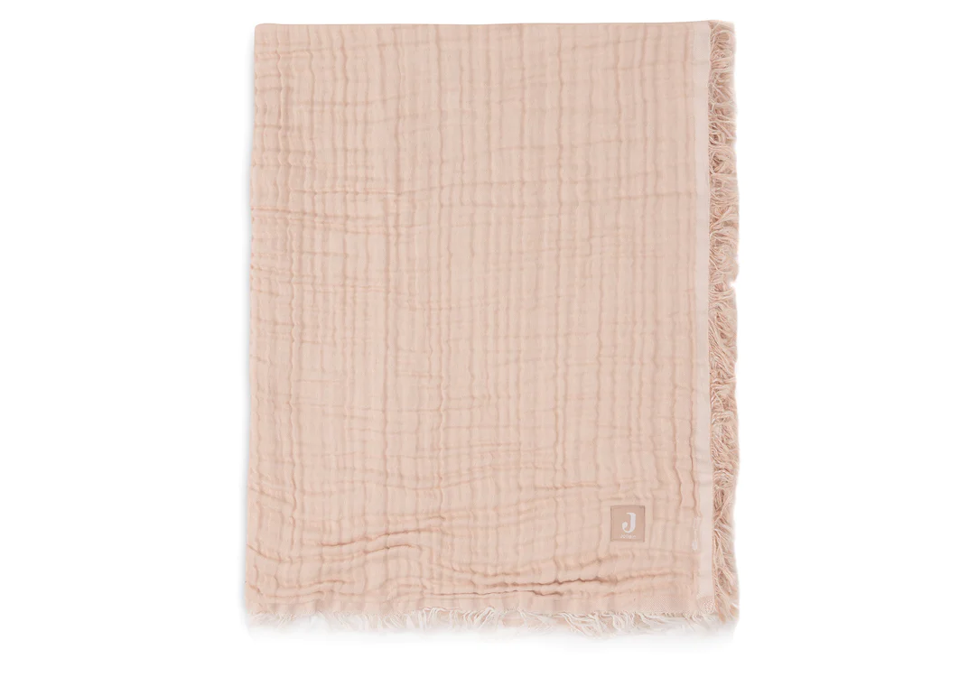 Couverture Berceau 75x100cm Fringe - Moonstone/Ivory - GOTS (Jollein)