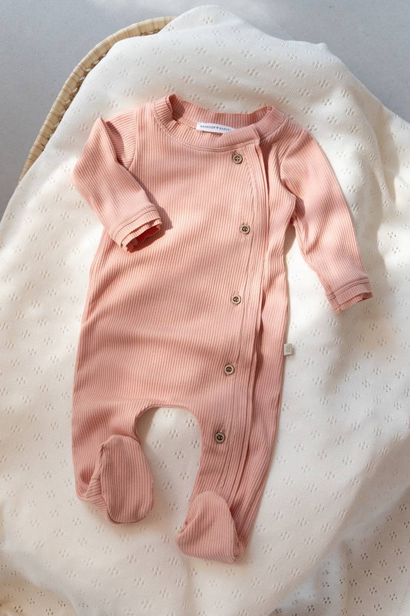 Combinaison ouverture latérale avec pieds - SOFT PEACH (Bamboom)