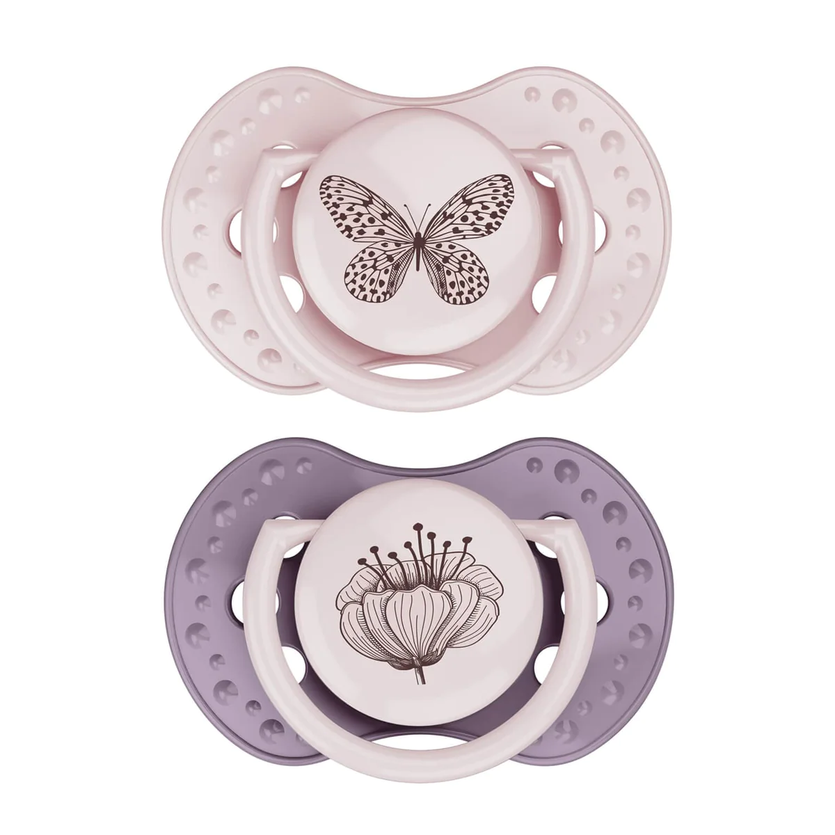 Sucette Dynamique 0-3 mois Botanic - Pink-Purple (Difrax)
