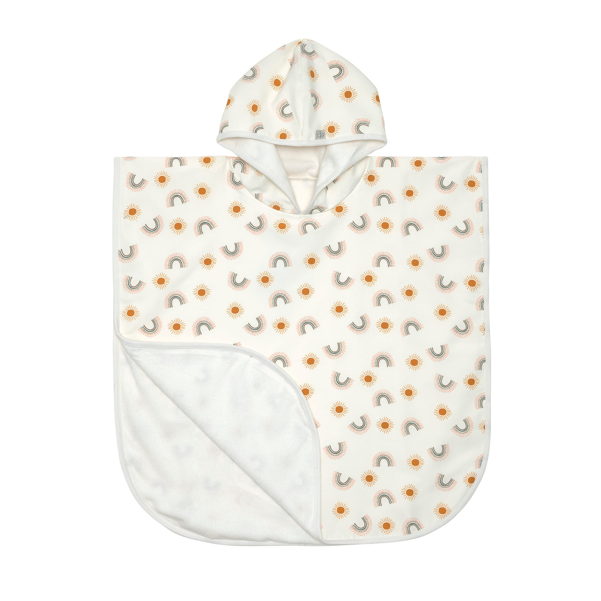 Poncho de plage anti-uv enfants - Arc en ciel, blanc (Lassig)