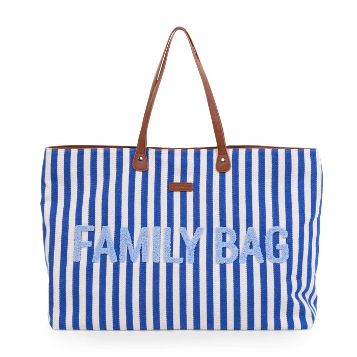FAMILY BAG SAC À LANGER - RAYURES - BLEU ELECTRIQUE /BLEU CLAIR (Childhome)