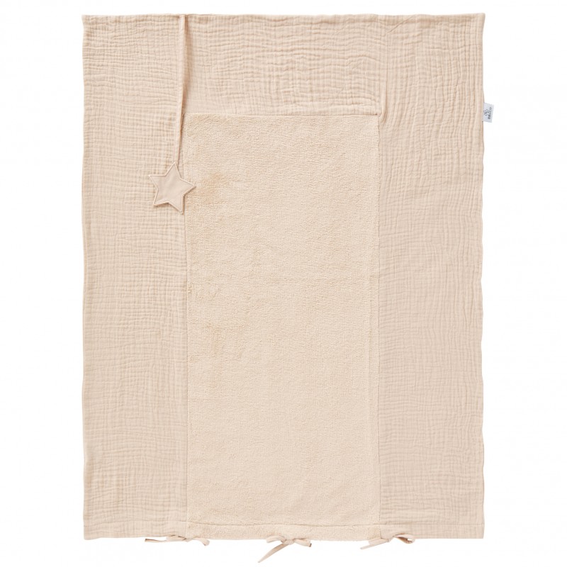 Housse de matelas à langer bambou et double gaze biscuit  (BB and Co)