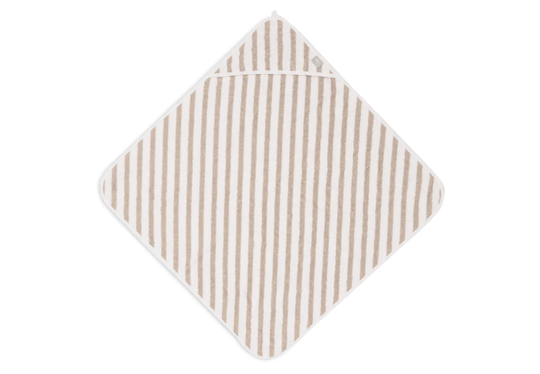 Cape de Bain 75x75cm Stripe Terry - Olive Green - GOTS (Jollein)