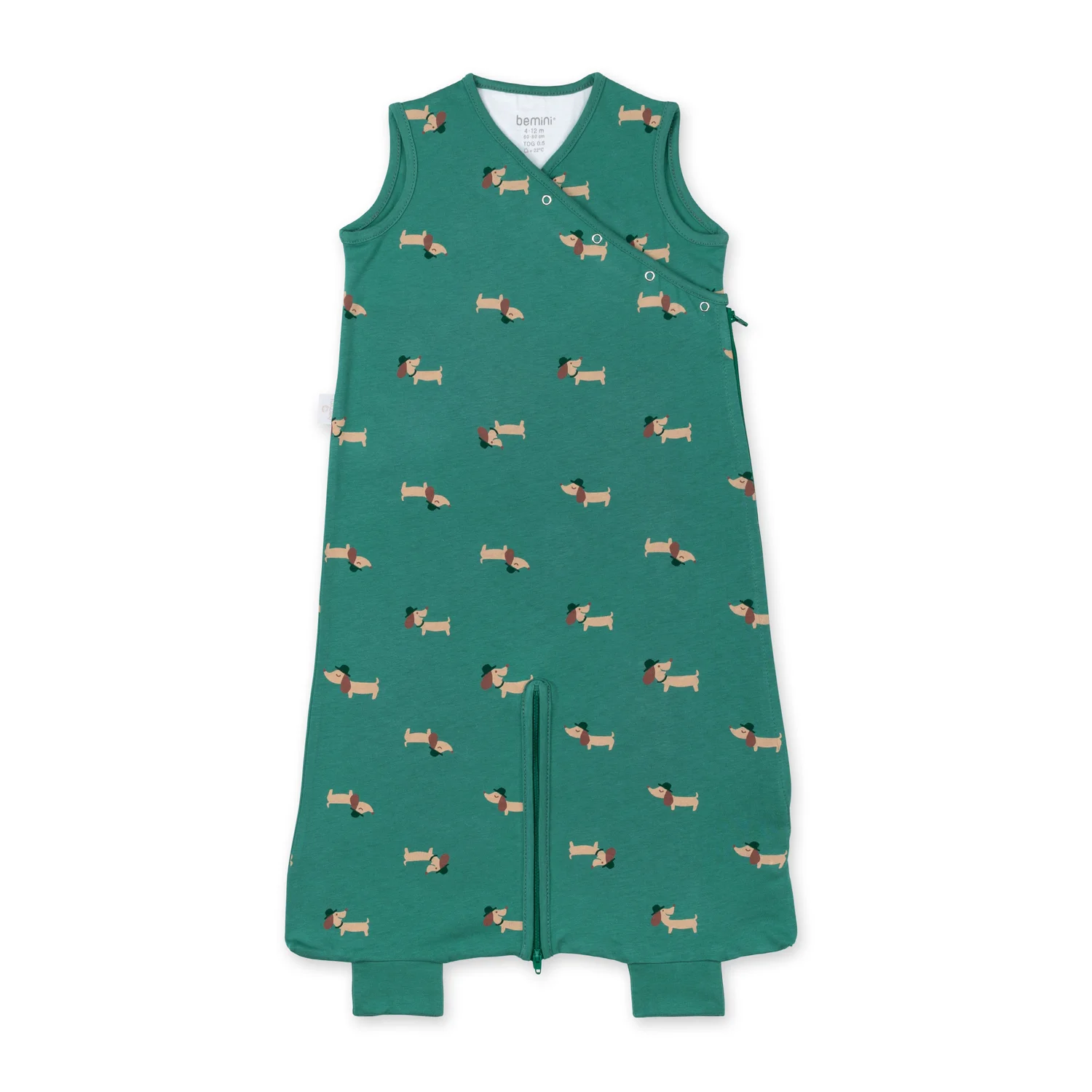 MAGIC BAG 4-12m print wouff spinach jersey tog 0.5 (Bemini)
