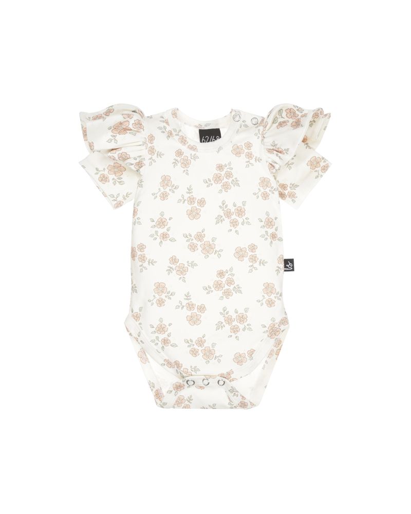 Body manches courtes Boo Flowers Salmon (Babystyling)