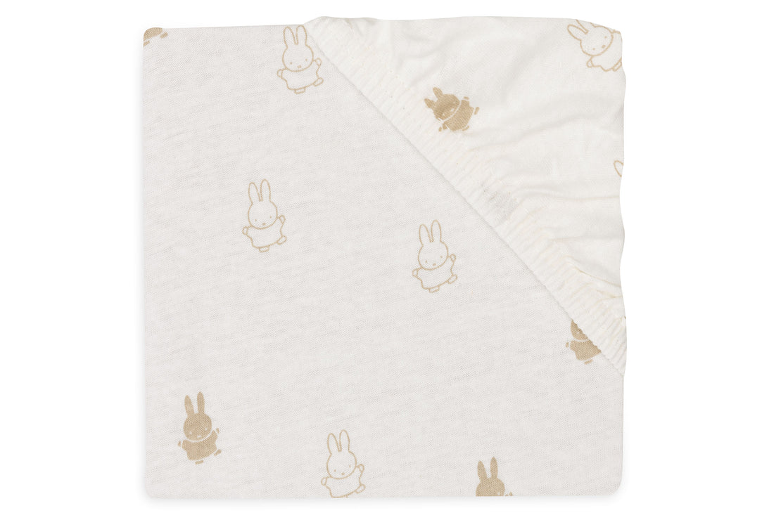 Drap-housse Jersey 60x120cm Happy Miffy Nougat (Jollein)