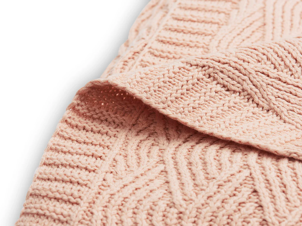 Couverture Lit Bébé 100x150cm River Knit Pale Pink  (Jollein) – Image 2