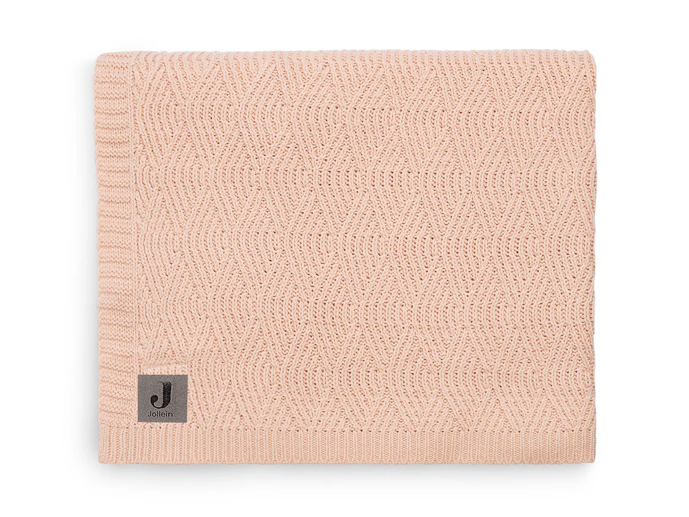 Couverture Lit Bébé 100x150cm River Knit Pale Pink  (Jollein)