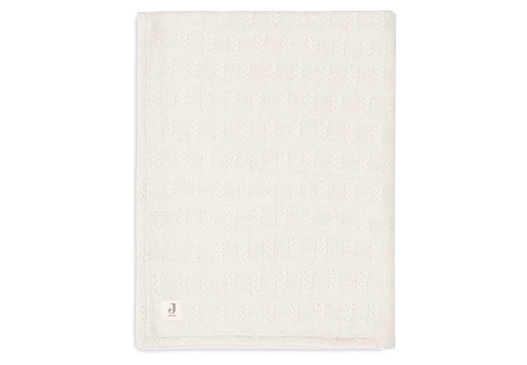 Couverture Berceau 75x100cm Grain knit Oatmeal/Velvet  (Jollein)