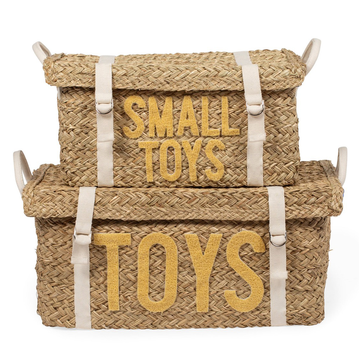 PANIERS DE RANGEMENT EN ROTIN + SANGLES - 2 PCS (Childhome)
