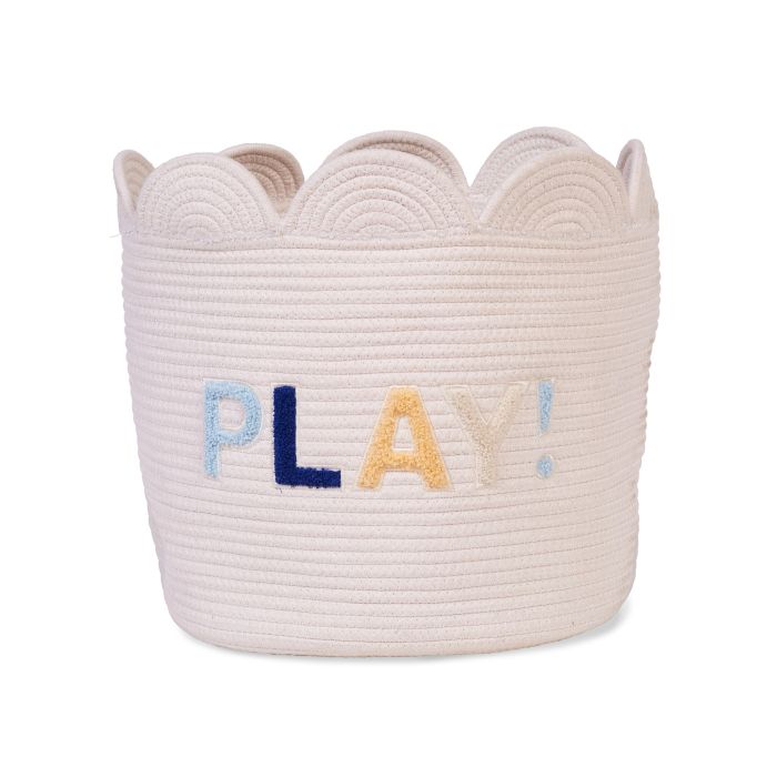 PANIER FLEUR - 35X35X35CM- CORDE DE COTON - ECRU (Childhome)