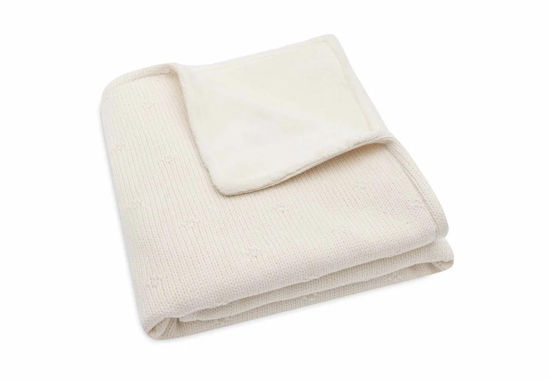 Couverture Berceau 75x100cm Cosy Knit - Ivory/Velvet (Jollein)