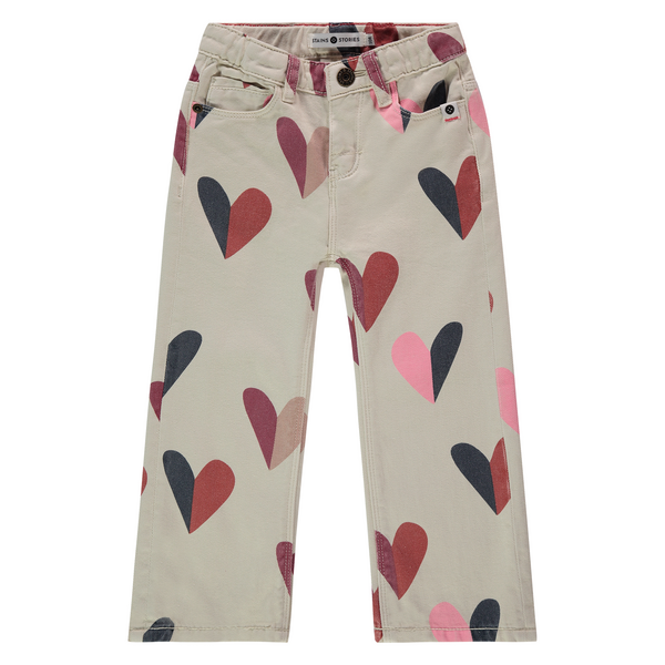 Jeans Fille imprimé Coeurs AW24 (Stains Stories)