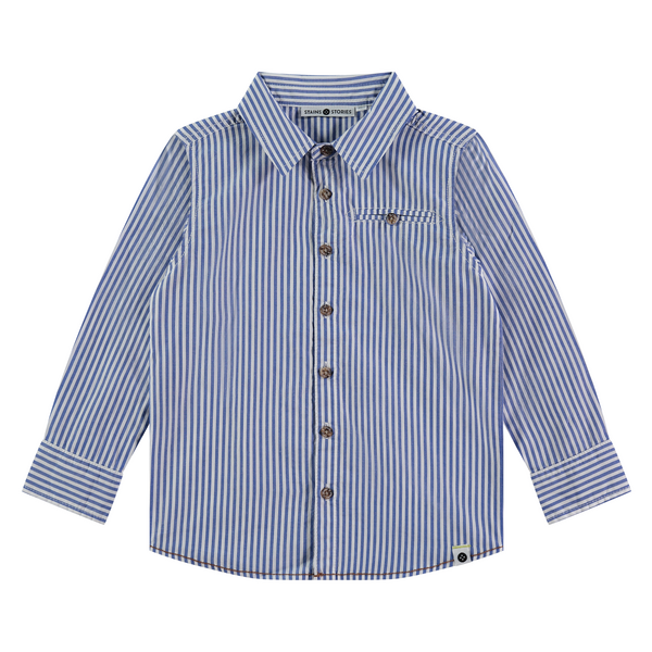 Chemise Garçon Ligné Bleu et Blanc AW24 (Stains Stories)