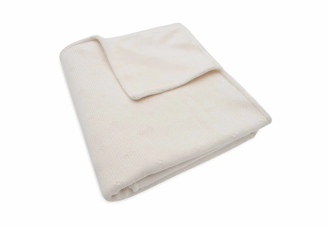 Couverture Lit de bébé 100x150cm Cosy Knit - Ivory/Velvet (Jollein)