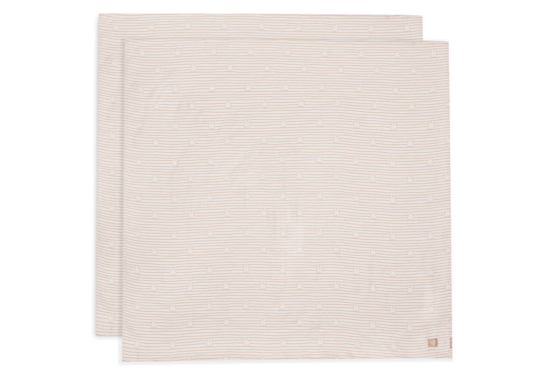 Lange gaze de Coton Large 115x115cm Miffy Stripe Biscuit (2p) (Jollein)